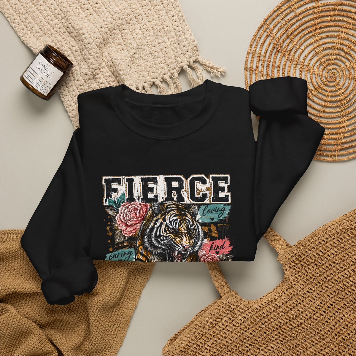 Fierce Mama Sweatshirt — 'Fierce Mama: Raising Kind Humans' Graphic Crewneck