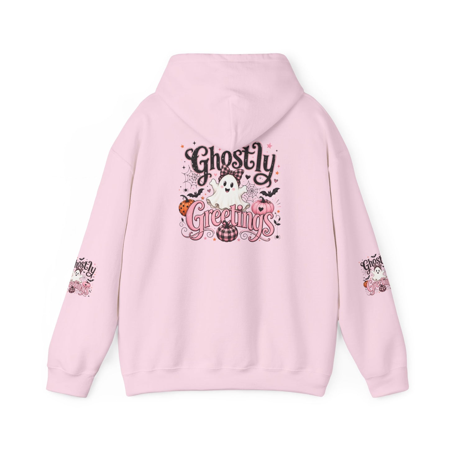 Ghostly Greetings Hoodie — Cute Retro Halloween Ghost Pullover