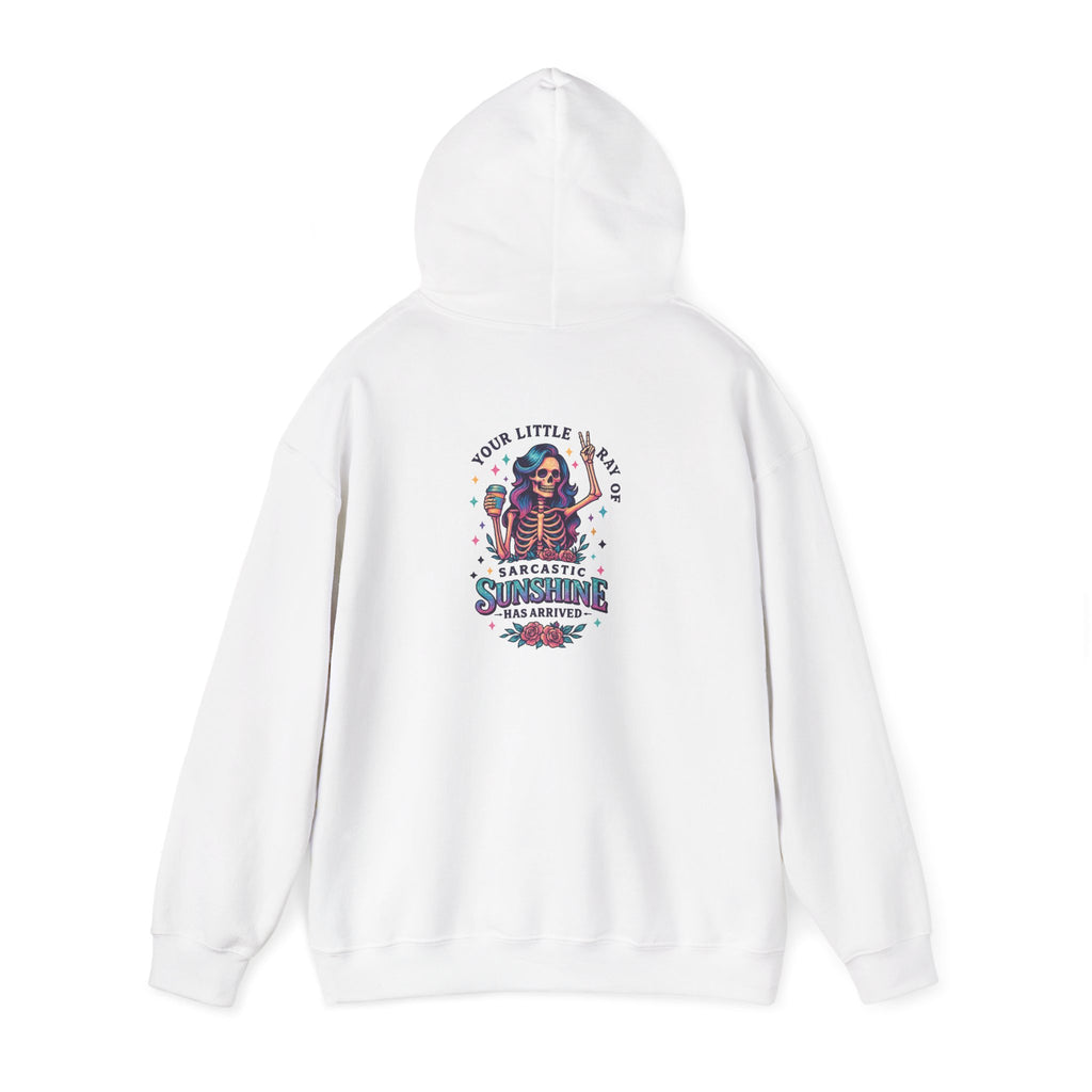 Sarcastic Skeleton Hoodie — "You're Late? Sarcastic Satisfaction" Graphic Pullover