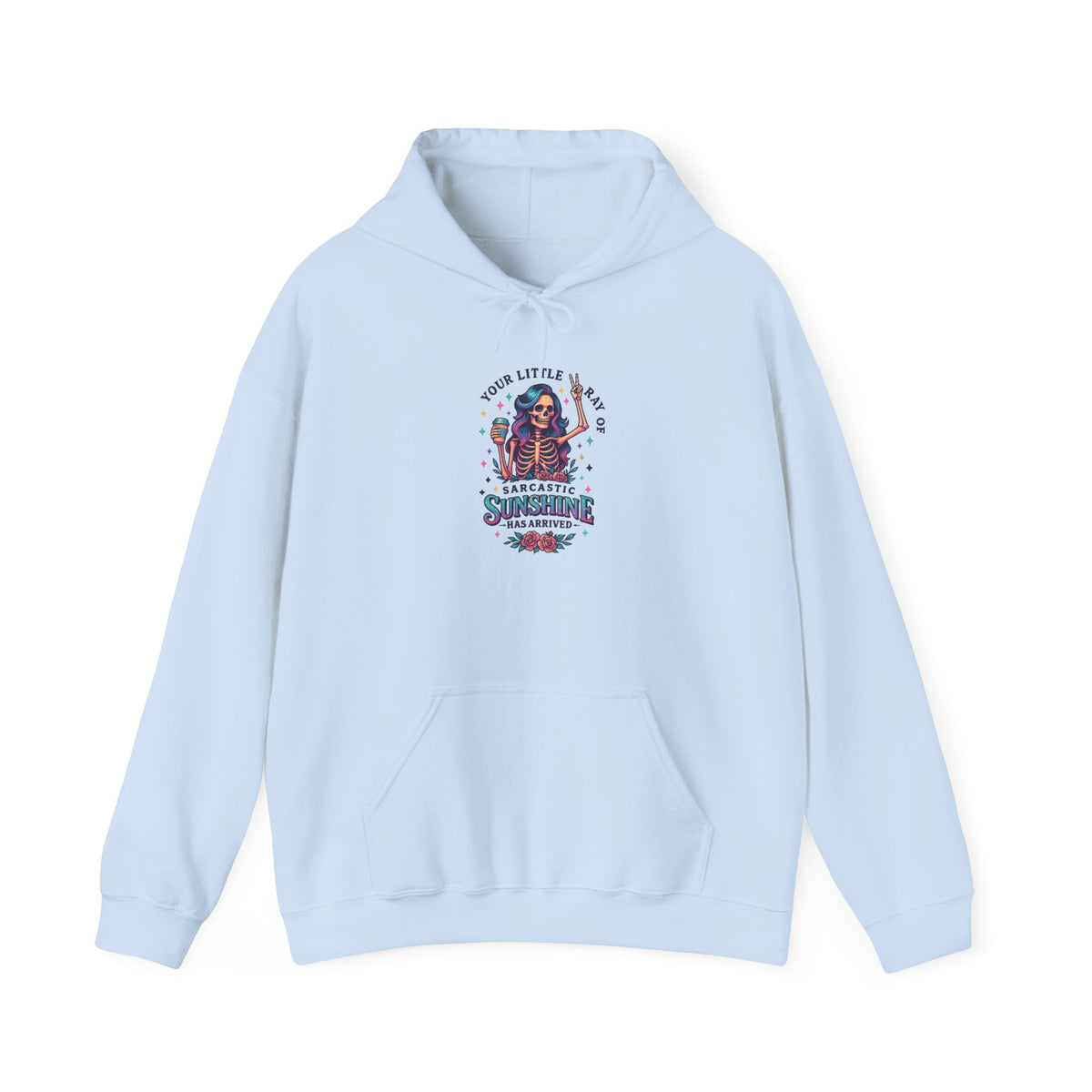 Sarcastic Skeleton Hoodie — "You're Late? Sarcastic Satisfaction" Graphic Pullover