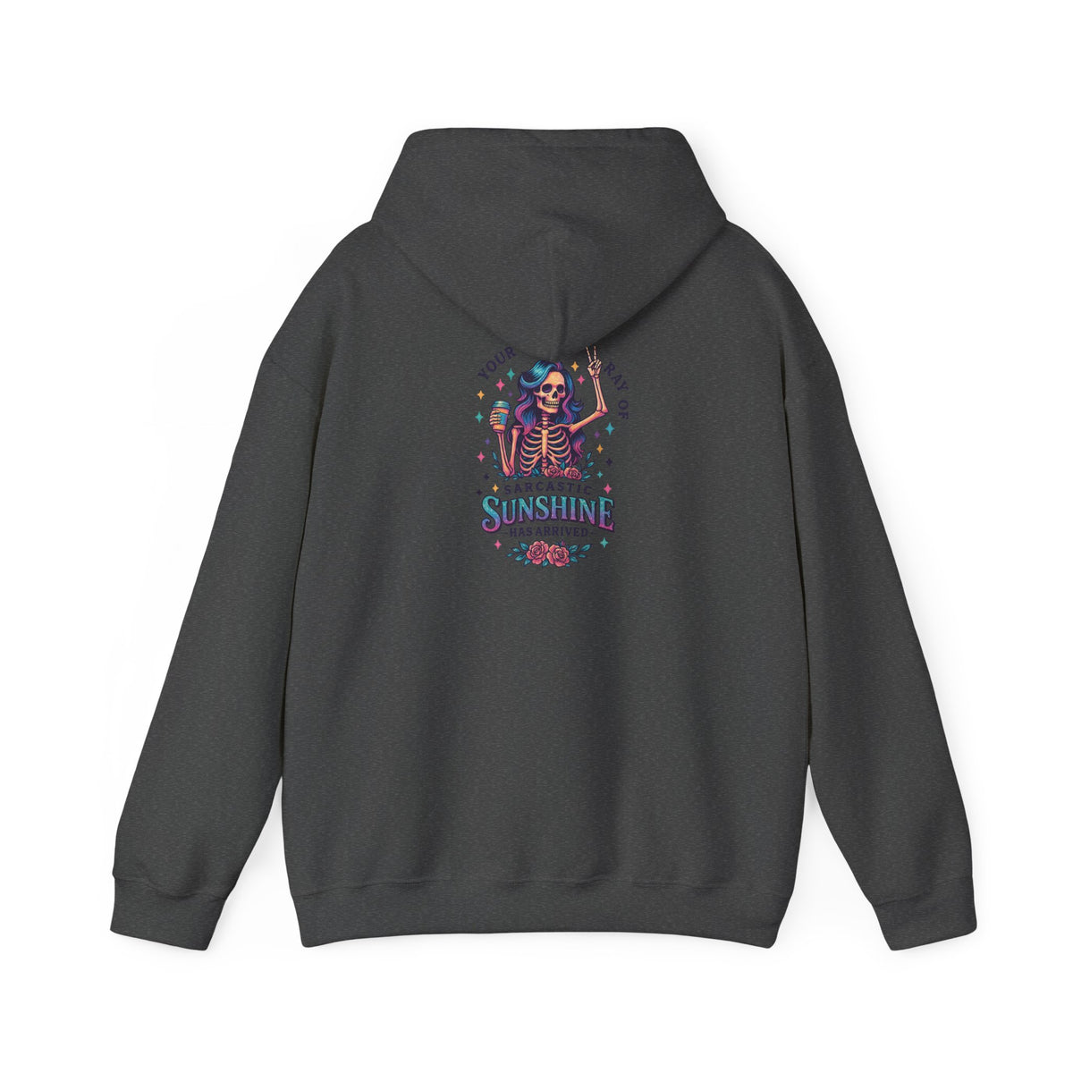 Sarcastic Skeleton Hoodie — "You're Late? Sarcastic Satisfaction" Graphic Pullover