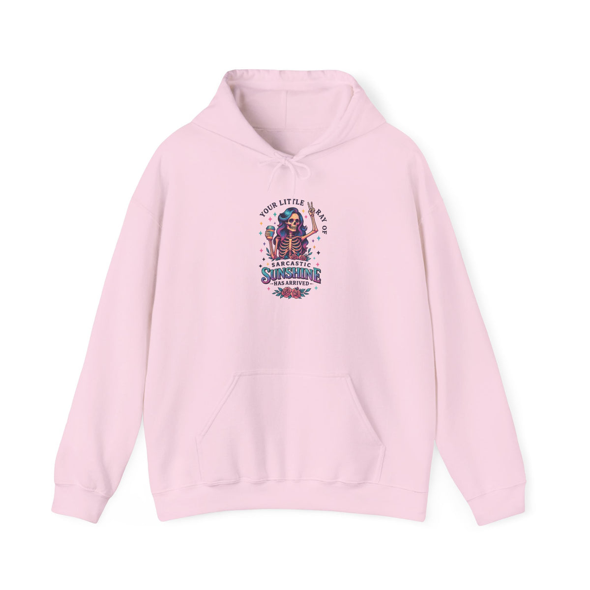 Sarcastic Skeleton Hoodie — "You're Late? Sarcastic Satisfaction" Graphic Pullover