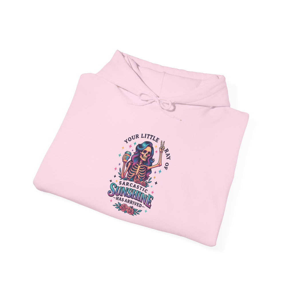 Sarcastic Skeleton Hoodie — "You're Late? Sarcastic Satisfaction" Graphic Pullover