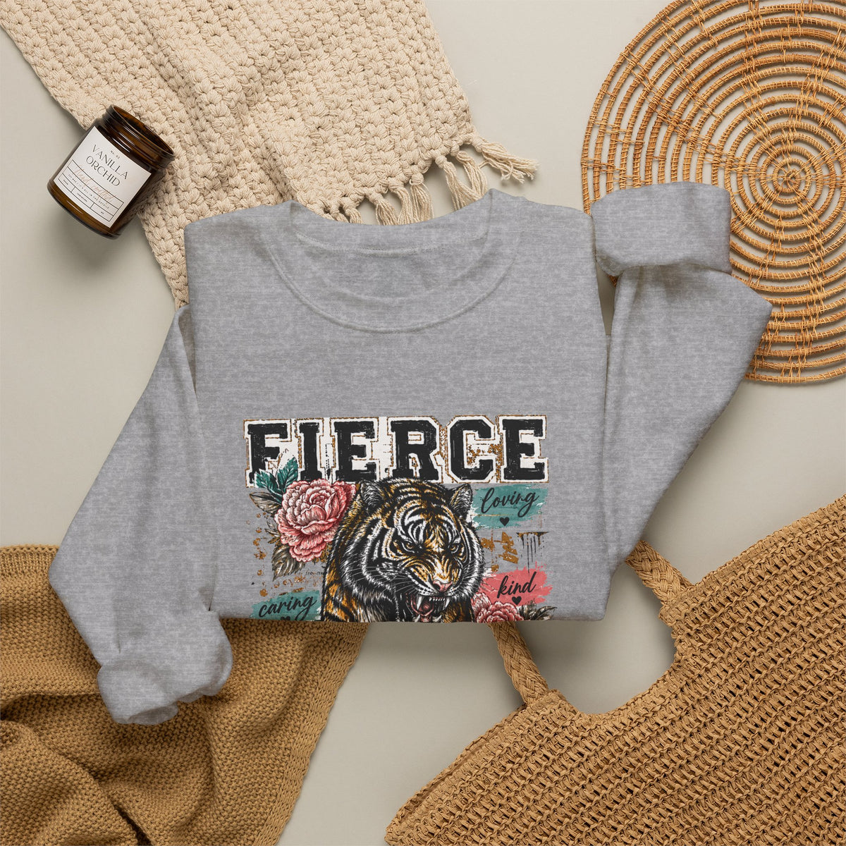 Fierce Mama Sweatshirt — 'Fierce Mama: Raising Kind Humans' Graphic Crewneck