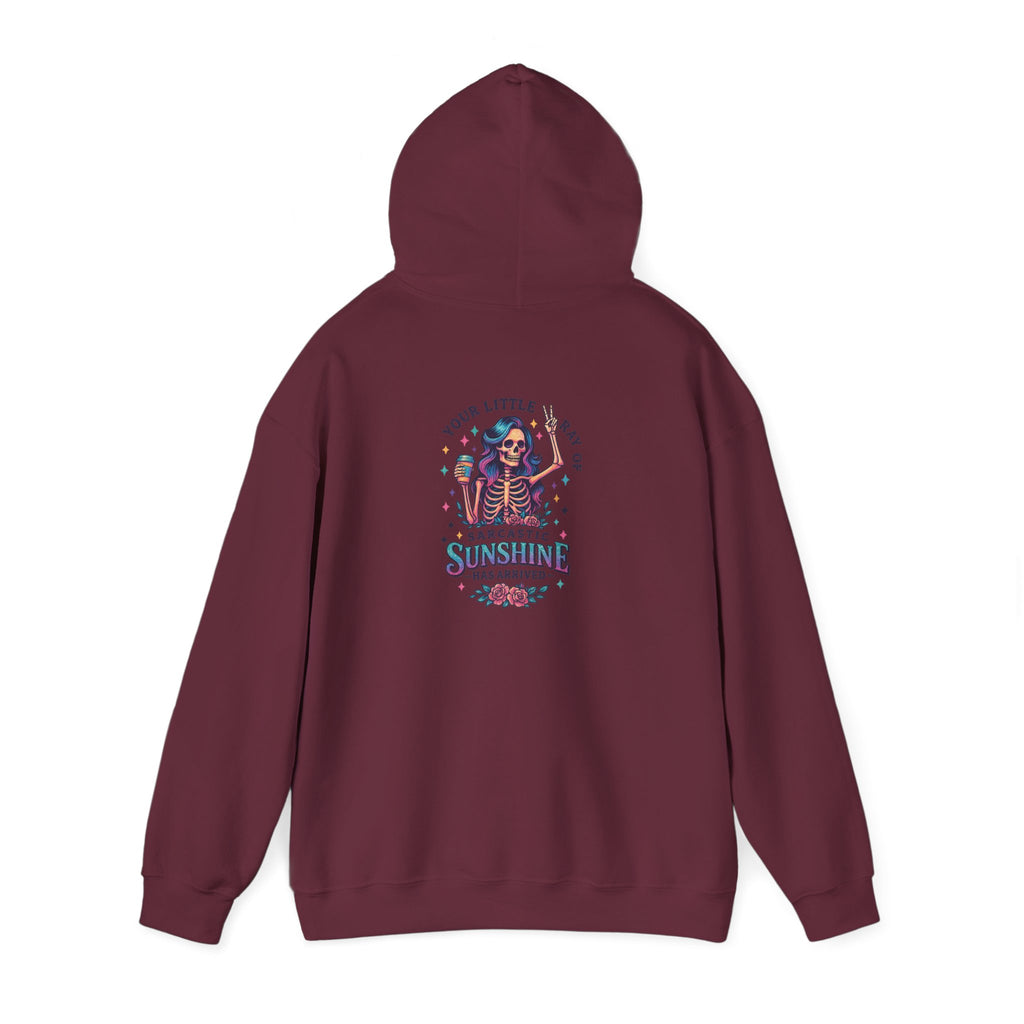 Sarcastic Skeleton Hoodie — "You're Late? Sarcastic Satisfaction" Graphic Pullover