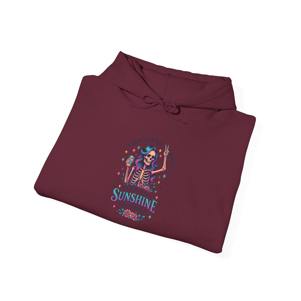 Sarcastic Skeleton Hoodie — "You're Late? Sarcastic Satisfaction" Graphic Pullover