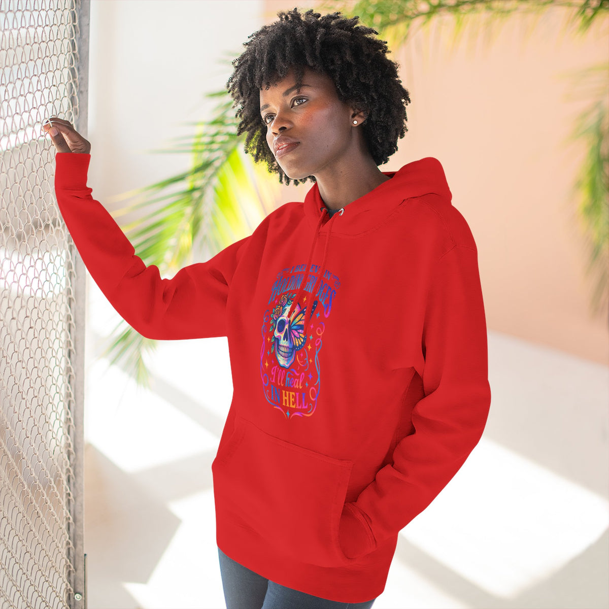 Skull & Butterfly Hoodie — "I Believe in Holding Grudges, I’ll Meet You in Hell" Graphic Hoodie