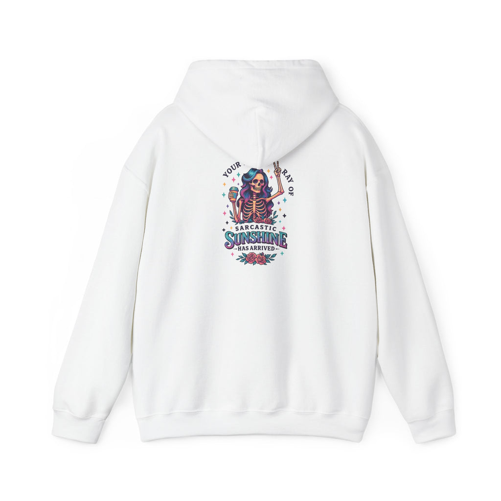 Sarcastic Skeleton Hoodie — "You're Late? Sarcastic Satisfaction" Graphic Pullover