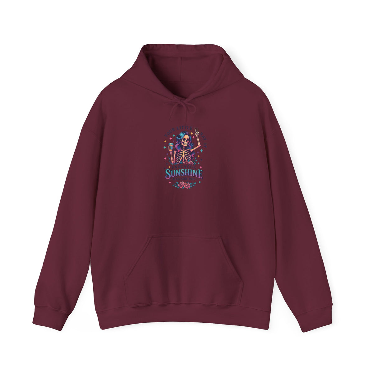 Sarcastic Skeleton Hoodie — "You're Late? Sarcastic Satisfaction" Graphic Pullover