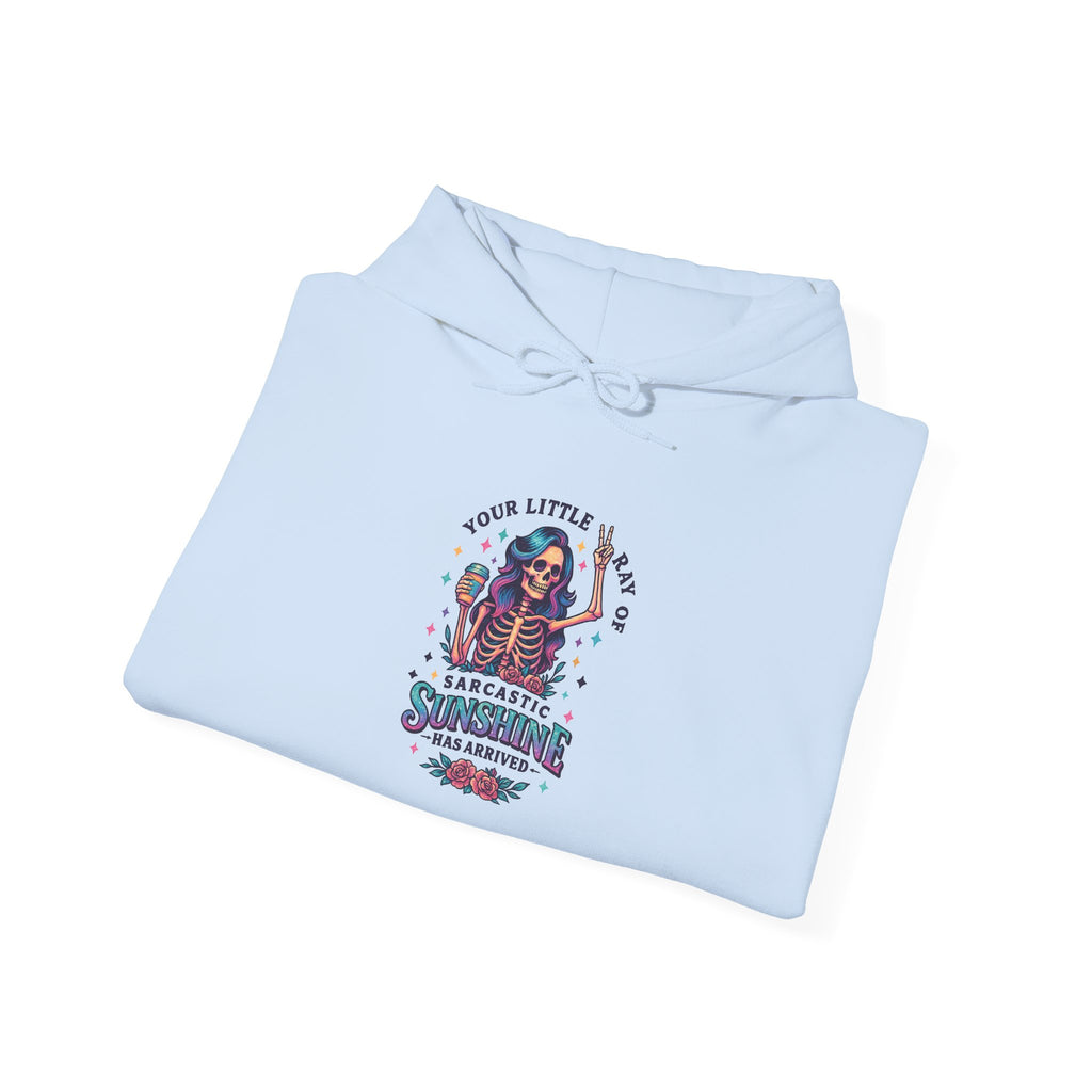Sarcastic Skeleton Hoodie — "You're Late? Sarcastic Satisfaction" Graphic Pullover