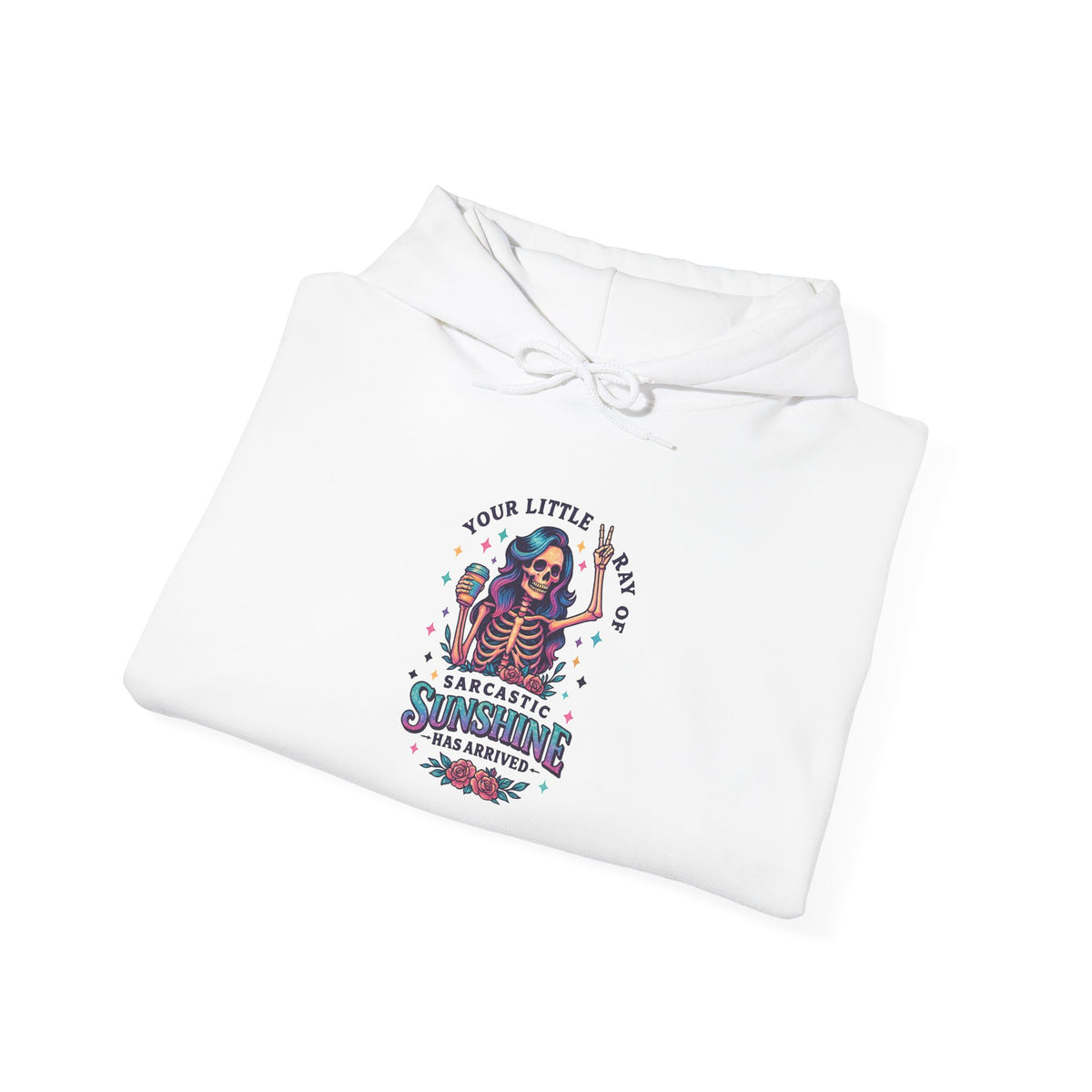 Sarcastic Skeleton Hoodie — "You're Late? Sarcastic Satisfaction" Graphic Pullover