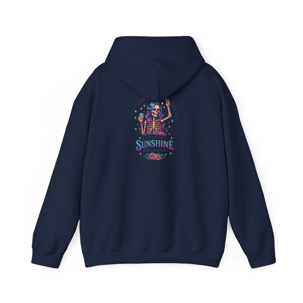 Sarcastic Skeleton Hoodie — "You're Late? Sarcastic Satisfaction" Graphic Pullover