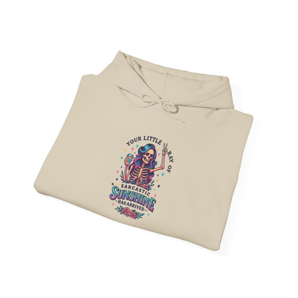 Sarcastic Skeleton Hoodie — "You're Late? Sarcastic Satisfaction" Graphic Pullover