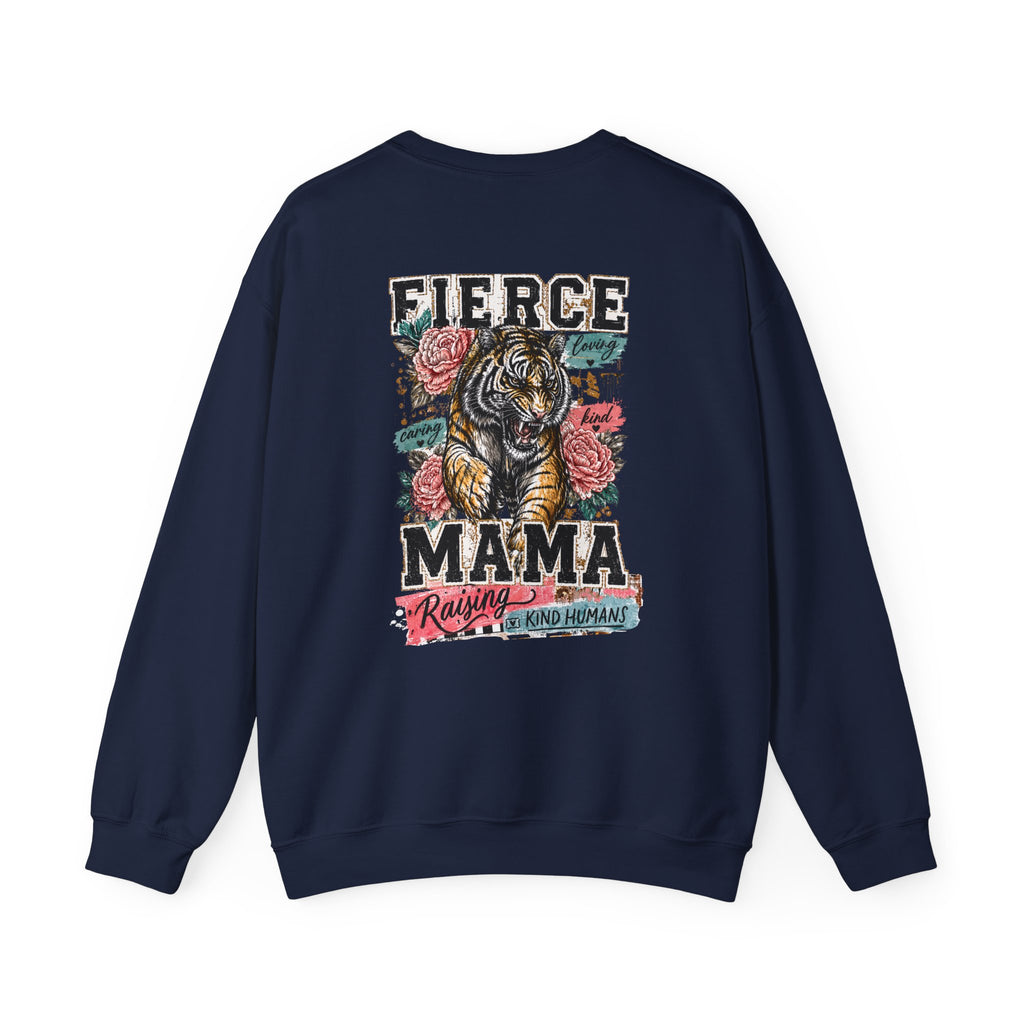 Fierce Mama Sweatshirt — 'Fierce Mama: Raising Kind Humans' Graphic Crewneck