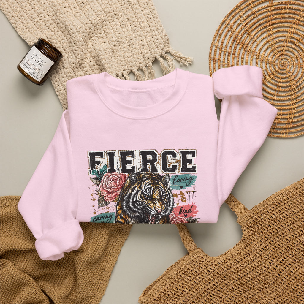 Fierce Mama Sweatshirt — 'Fierce Mama: Raising Kind Humans' Graphic Crewneck