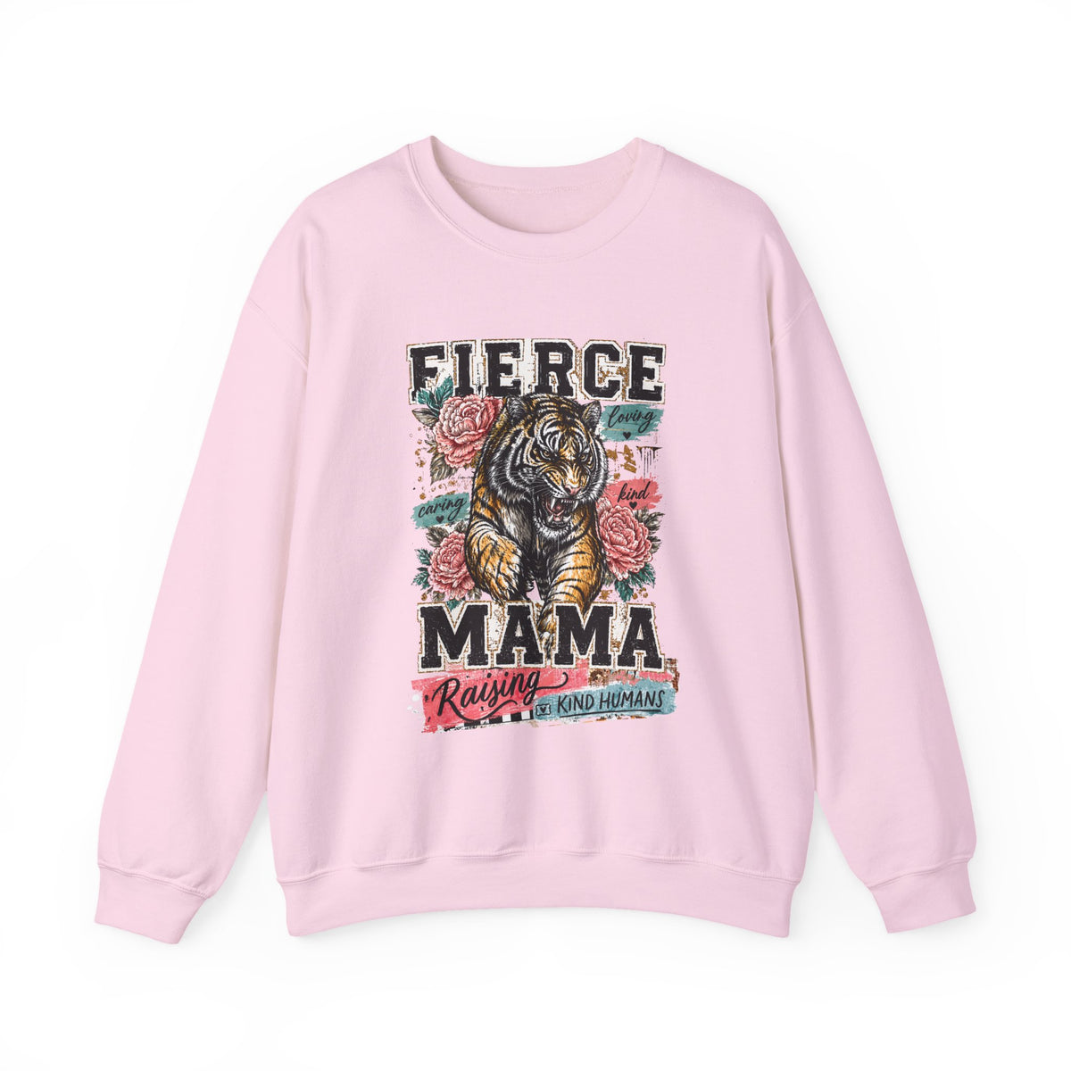 Fierce Mama Sweatshirt — 'Fierce Mama: Raising Kind Humans' Graphic Crewneck