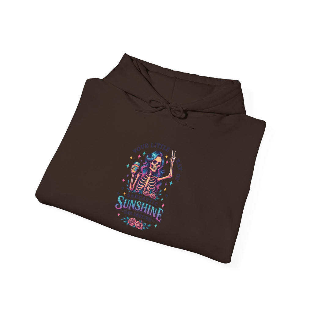Sarcastic Skeleton Hoodie — "You're Late? Sarcastic Satisfaction" Graphic Pullover