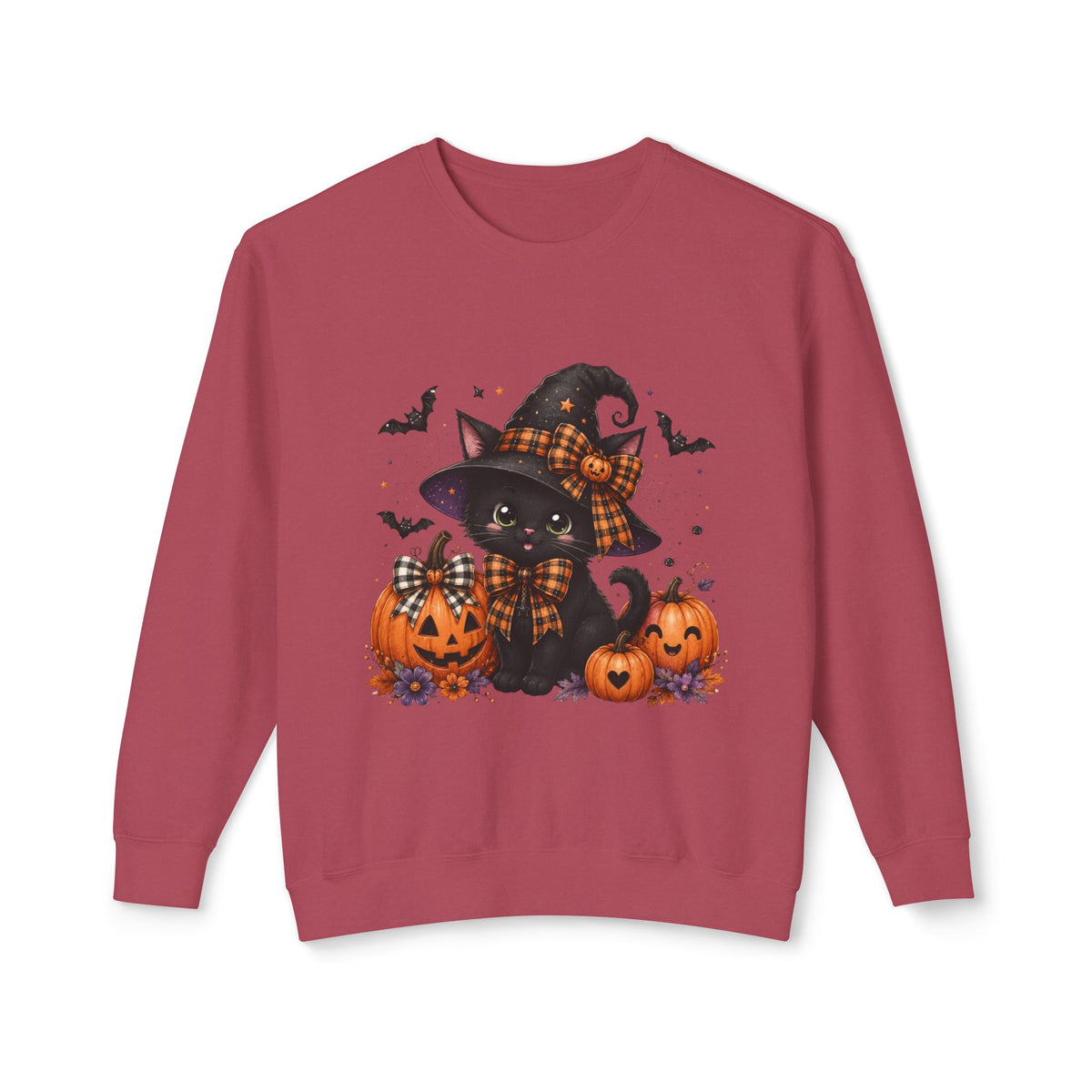 Halloween Black Cat Sweatshirt — Cute Witchy Pumpkin Crewneck