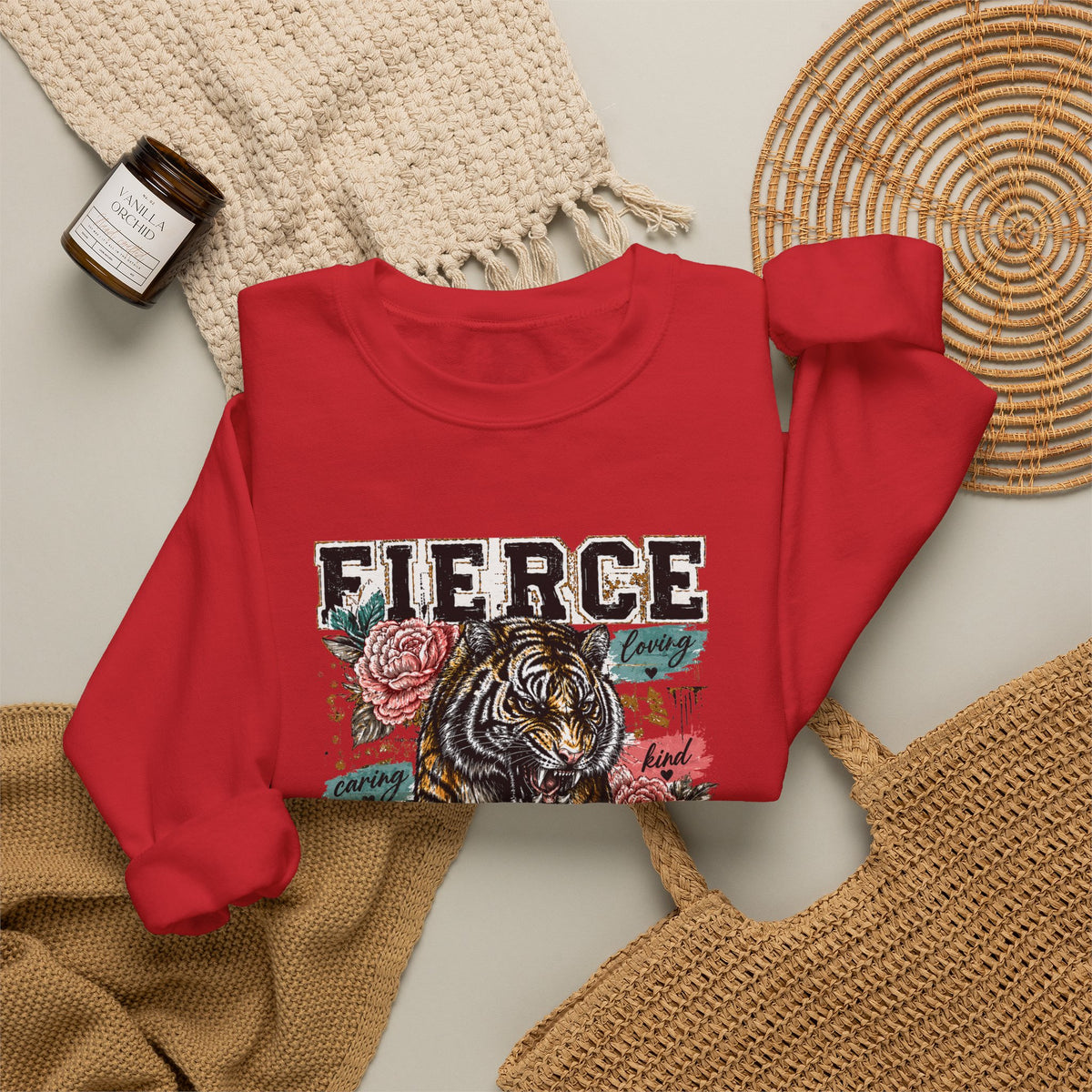 Fierce Mama Sweatshirt — 'Fierce Mama: Raising Kind Humans' Graphic Crewneck