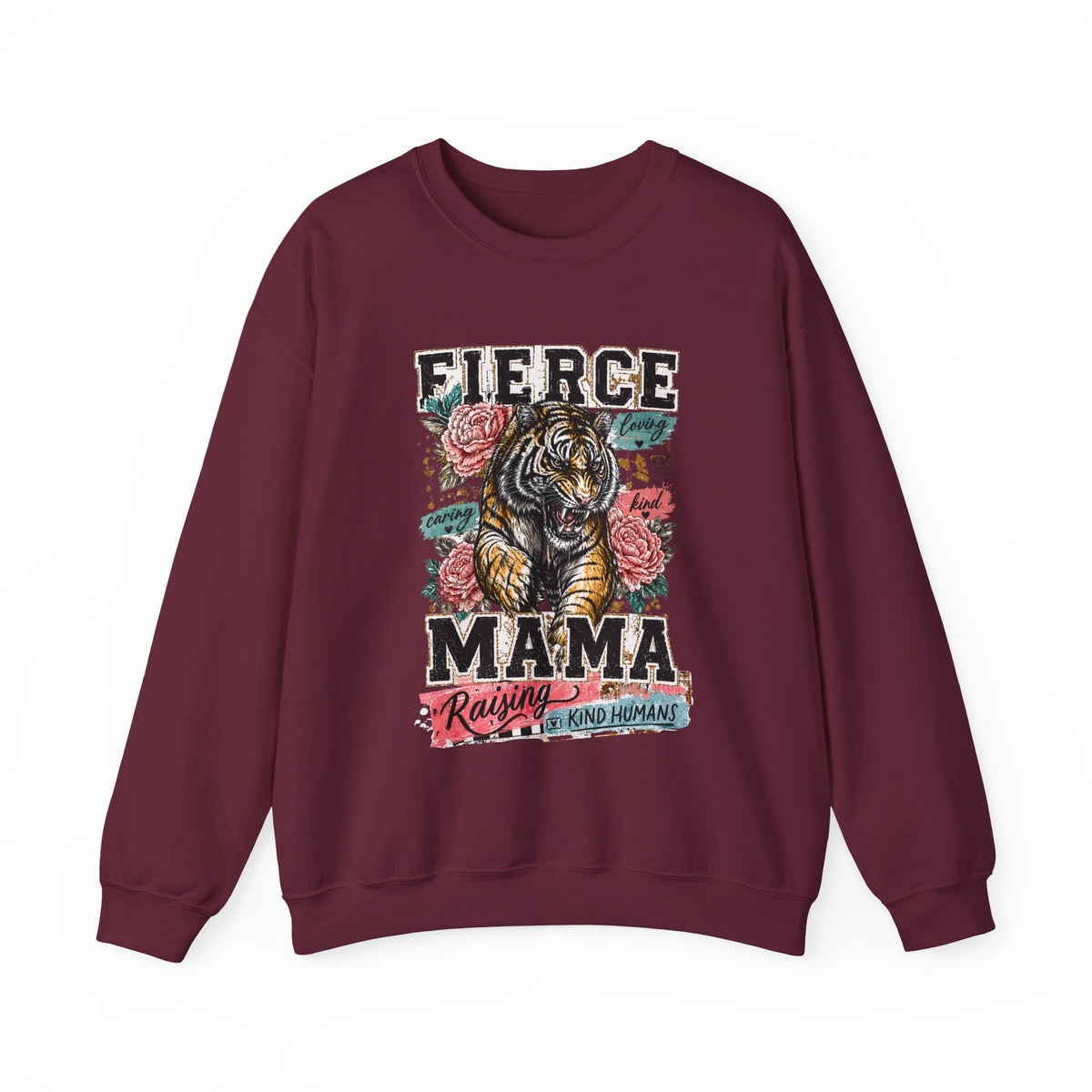 Fierce Mama Sweatshirt — 'Fierce Mama: Raising Kind Humans' Graphic Crewneck