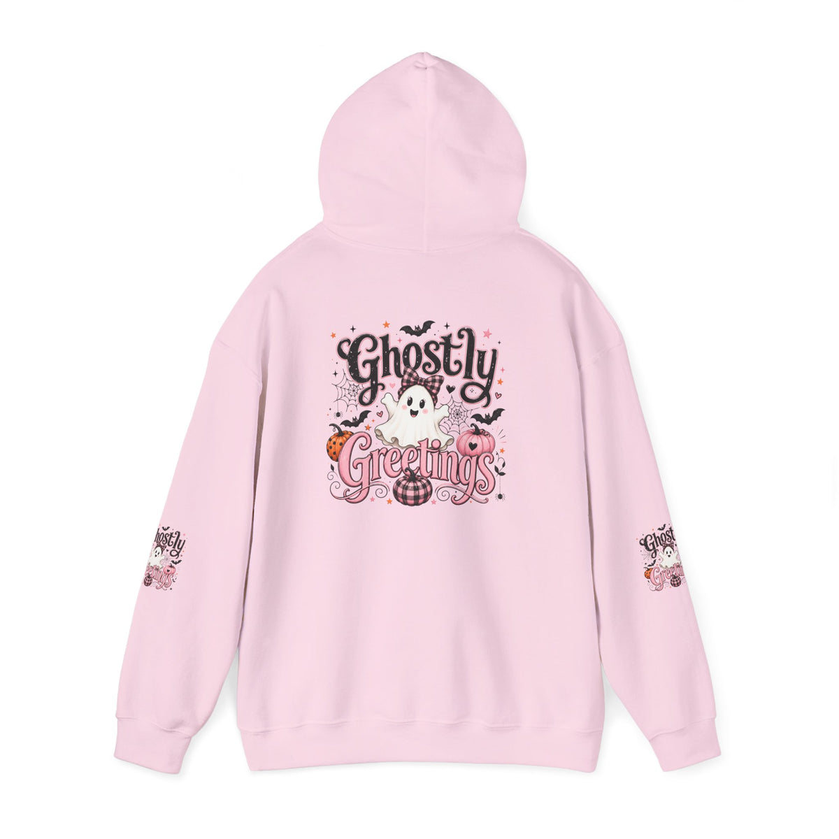 Ghostly Greetings Hoodie — Cute Retro Halloween Ghost Pullover