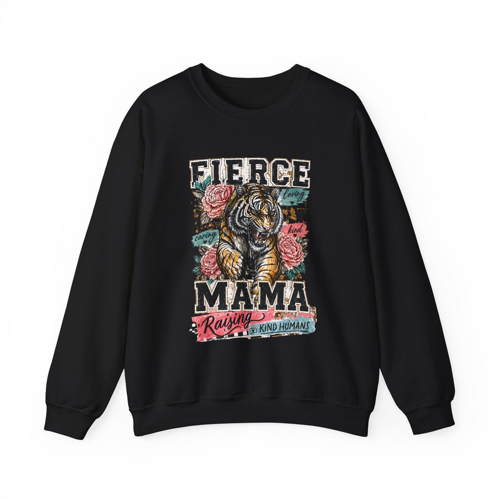 Fierce Mama Sweatshirt — 'Fierce Mama: Raising Kind Humans' Graphic Crewneck
