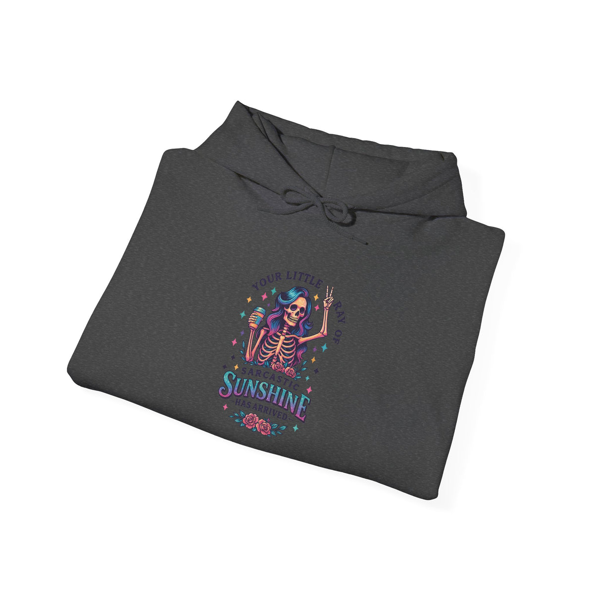 Sarcastic Skeleton Hoodie — "You're Late? Sarcastic Satisfaction" Graphic Pullover