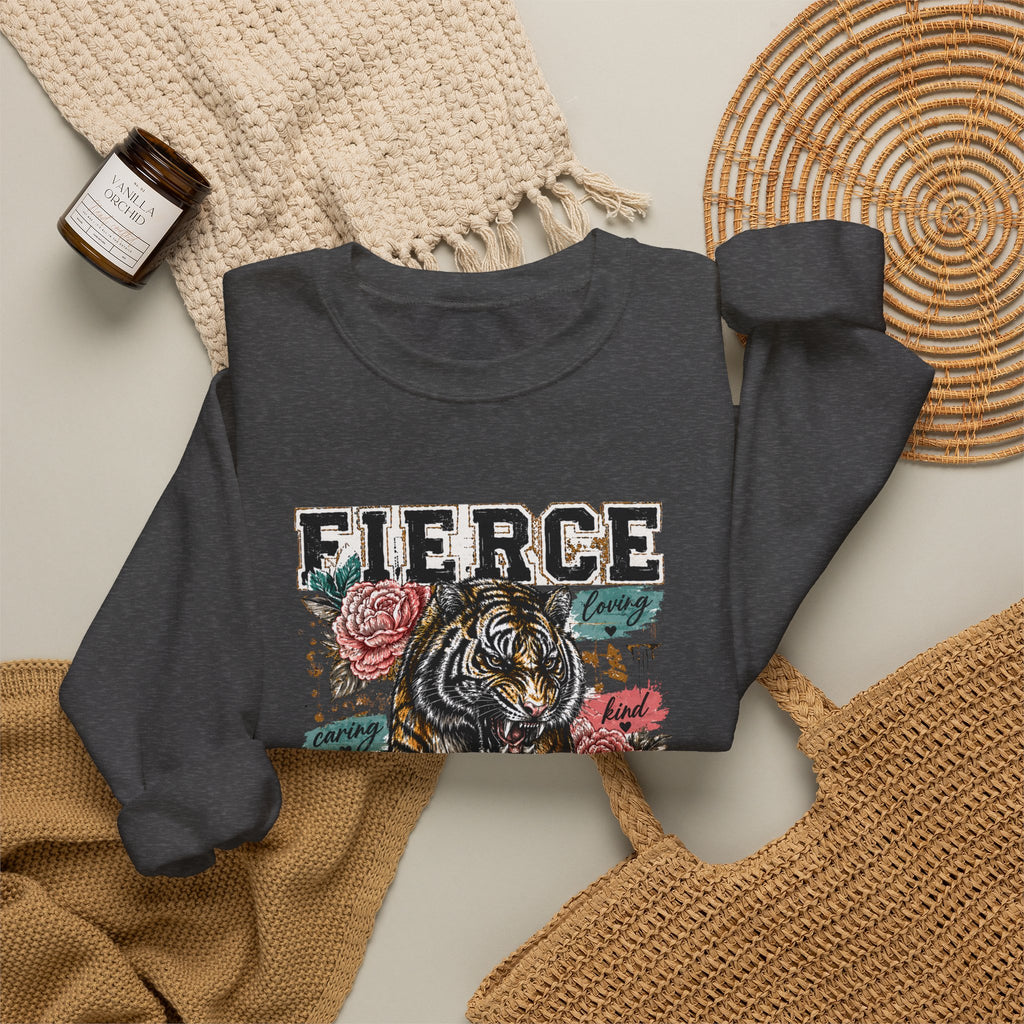 Fierce Mama Sweatshirt — 'Fierce Mama: Raising Kind Humans' Graphic Crewneck