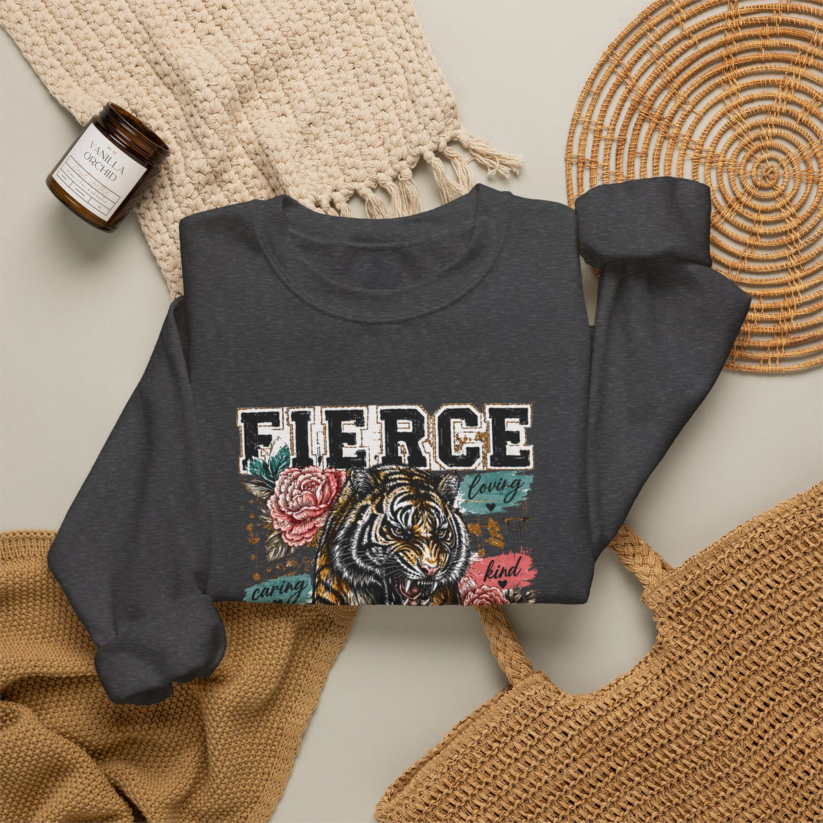 Fierce Mama Sweatshirt — 'Fierce Mama: Raising Kind Humans' Graphic Crewneck
