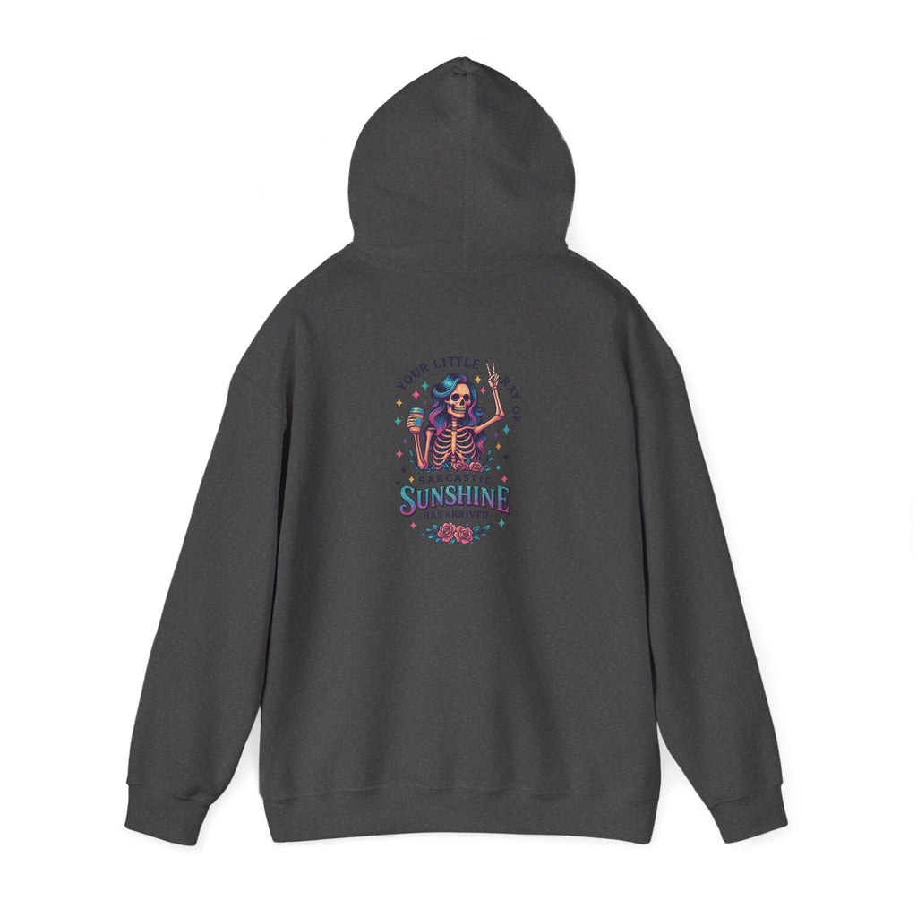 Sarcastic Skeleton Hoodie — "You're Late? Sarcastic Satisfaction" Graphic Pullover