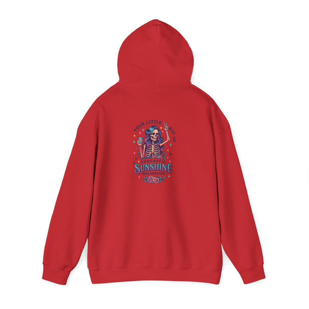 Sarcastic Skeleton Hoodie — "You're Late? Sarcastic Satisfaction" Graphic Pullover