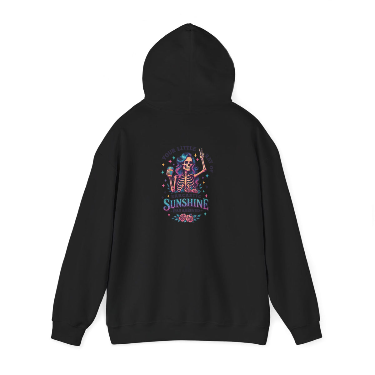 Sarcastic Skeleton Hoodie — "You're Late? Sarcastic Satisfaction" Graphic Pullover