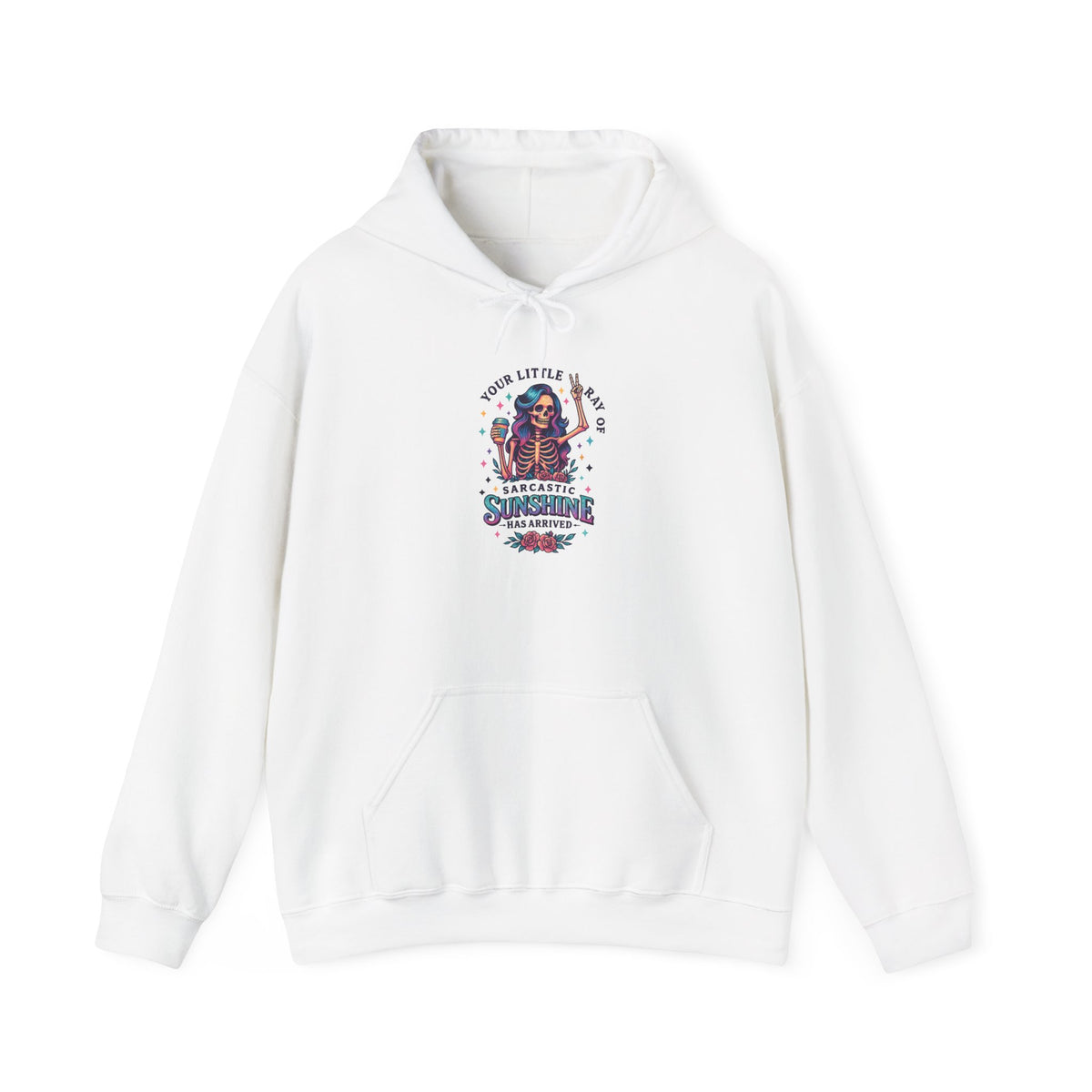 Sarcastic Skeleton Hoodie — "You're Late? Sarcastic Satisfaction" Graphic Pullover