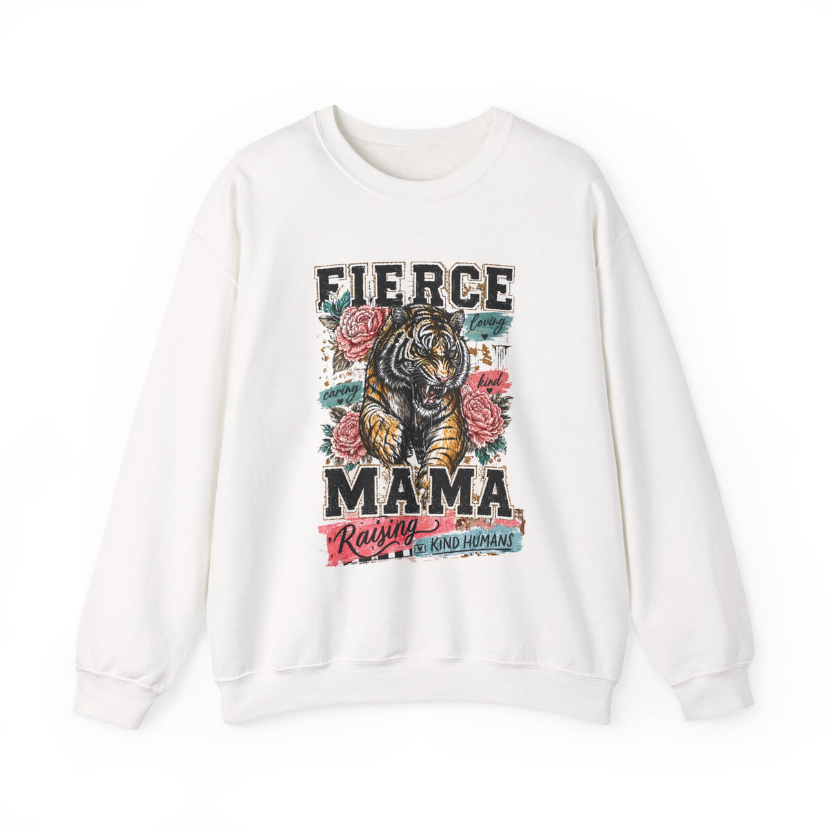 Fierce Mama Sweatshirt — 'Fierce Mama: Raising Kind Humans' Graphic Crewneck