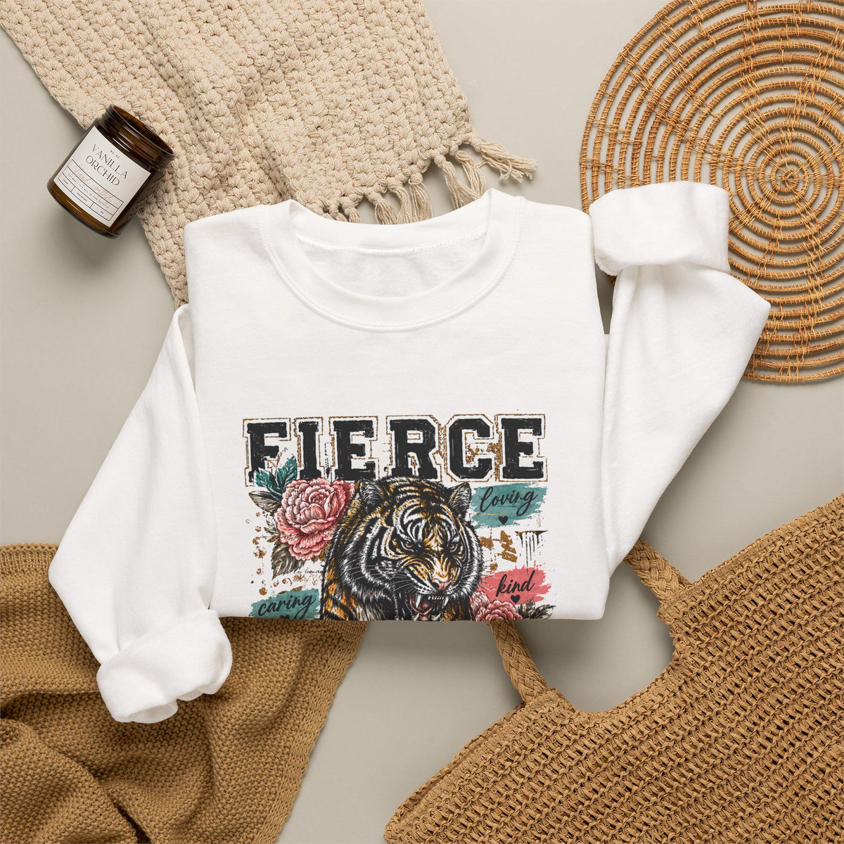 Fierce Mama Sweatshirt — 'Fierce Mama: Raising Kind Humans' Graphic Crewneck