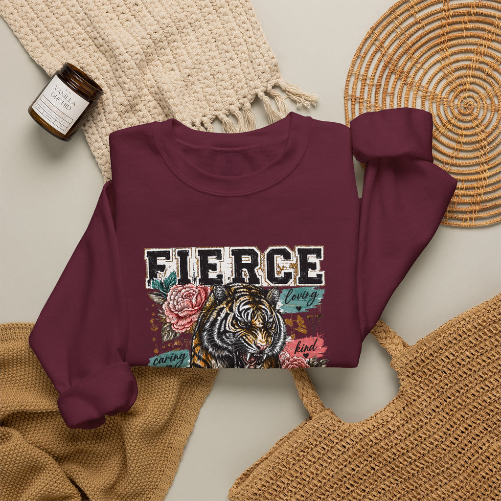 Fierce Mama Sweatshirt — 'Fierce Mama: Raising Kind Humans' Graphic Crewneck