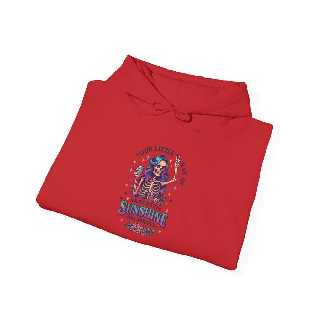 Sarcastic Skeleton Hoodie — "You're Late? Sarcastic Satisfaction" Graphic Pullover
