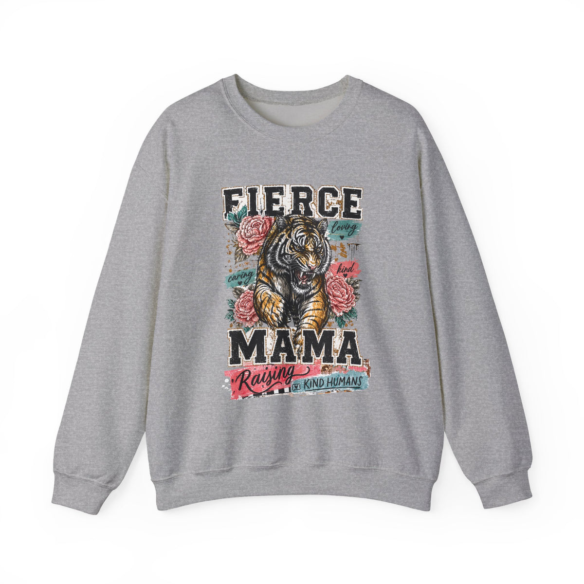 Fierce Mama Sweatshirt — 'Fierce Mama: Raising Kind Humans' Graphic Crewneck