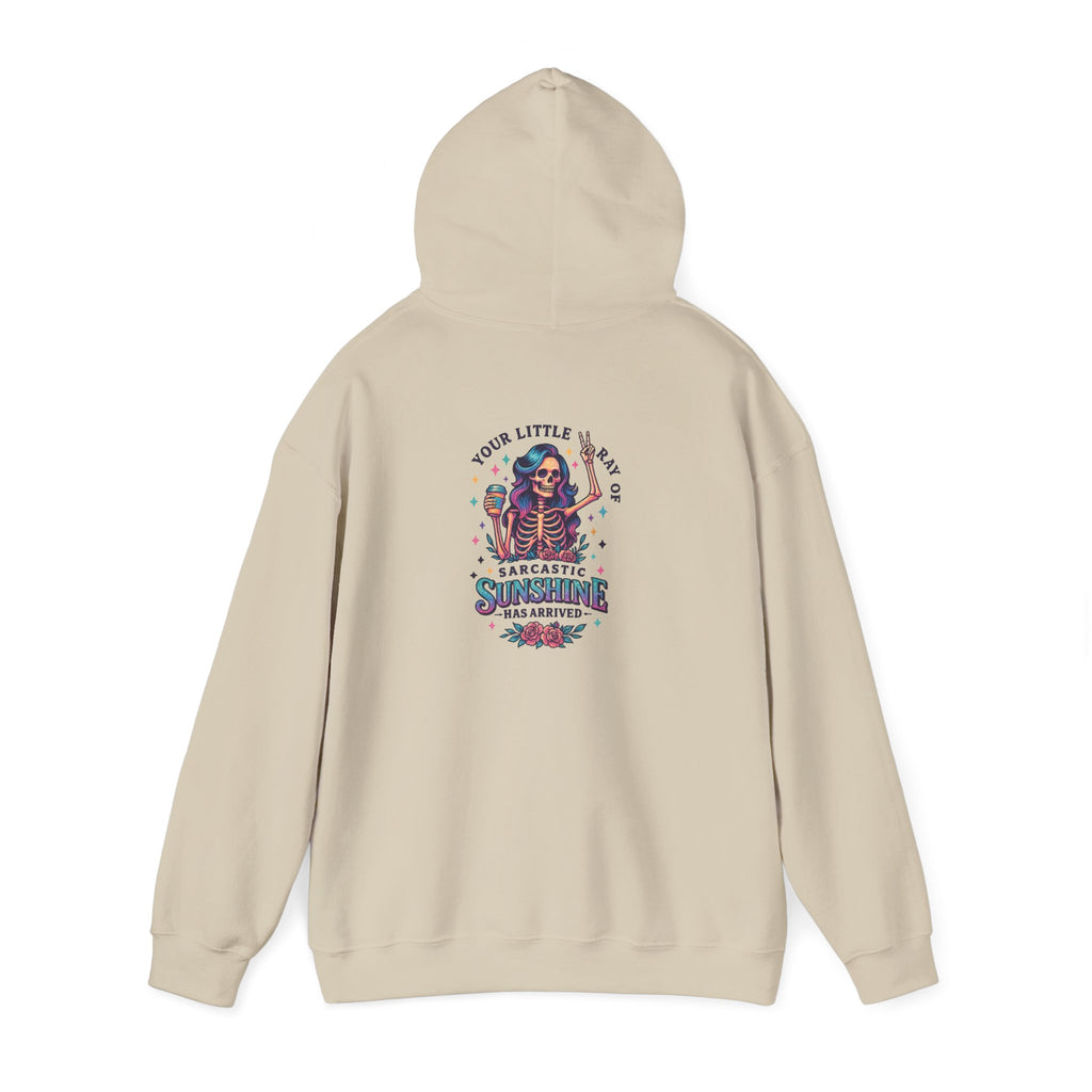 Sarcastic Skeleton Hoodie — "You're Late? Sarcastic Satisfaction" Graphic Pullover