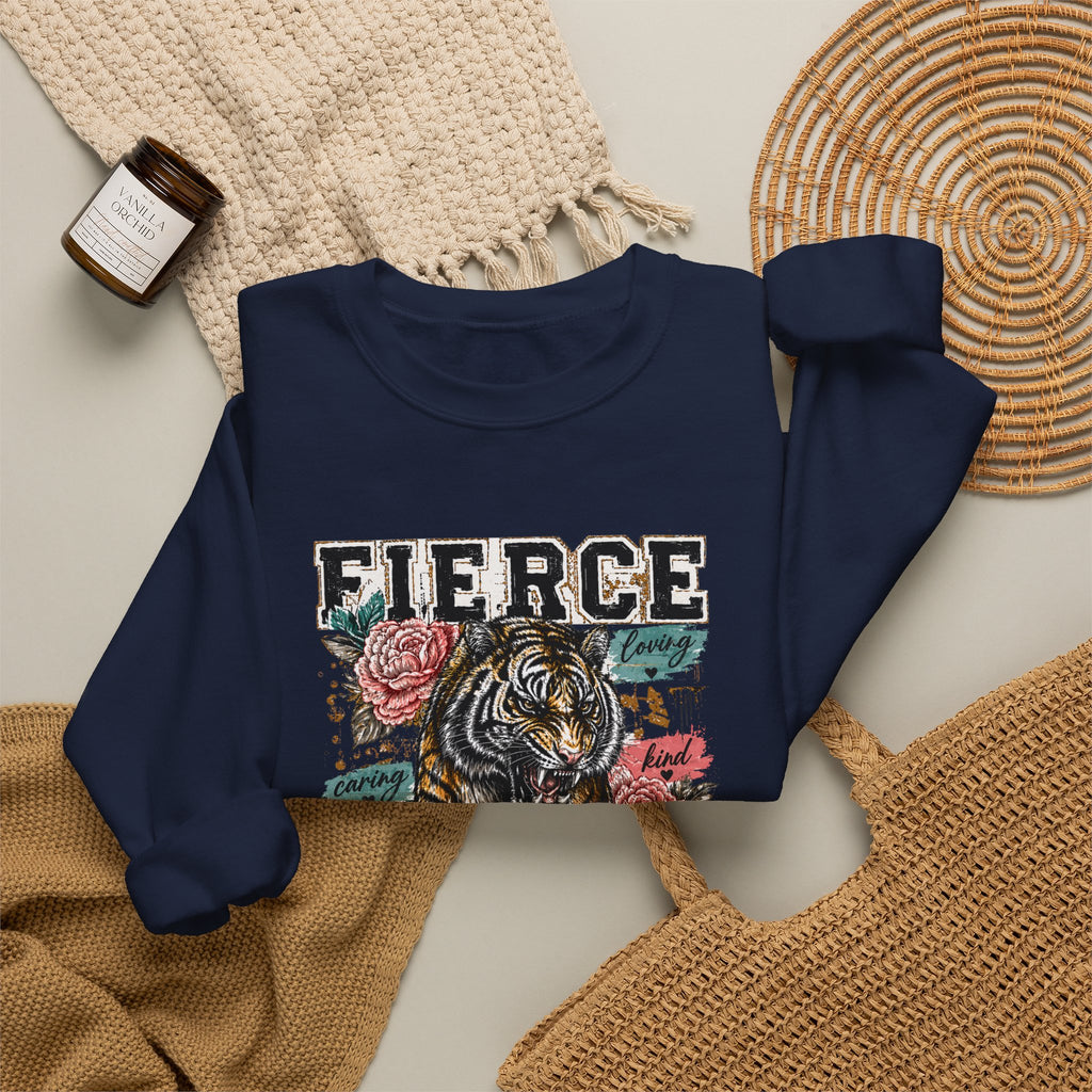 Fierce Mama Sweatshirt — 'Fierce Mama: Raising Kind Humans' Graphic Crewneck